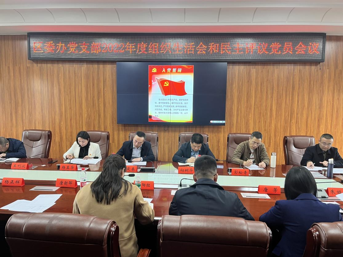 双清区委办党支部召开2022年度组织生活会暨民主评议党员会_邵阳头条网