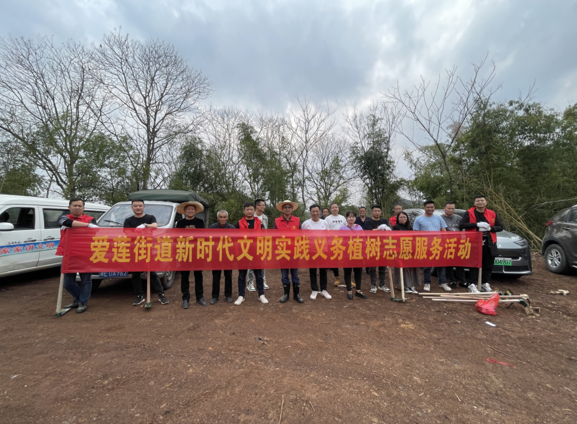 创文进行时|爱莲街道开展“暖春三月学雷锋，植树增绿我先行”主题学雷锋活动_邵阳头条网